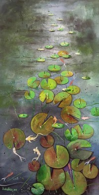 Zohaib Rind, 24 x 48 Inch, Acrylic on Canvas, Floral Painting, AC-ZR-319